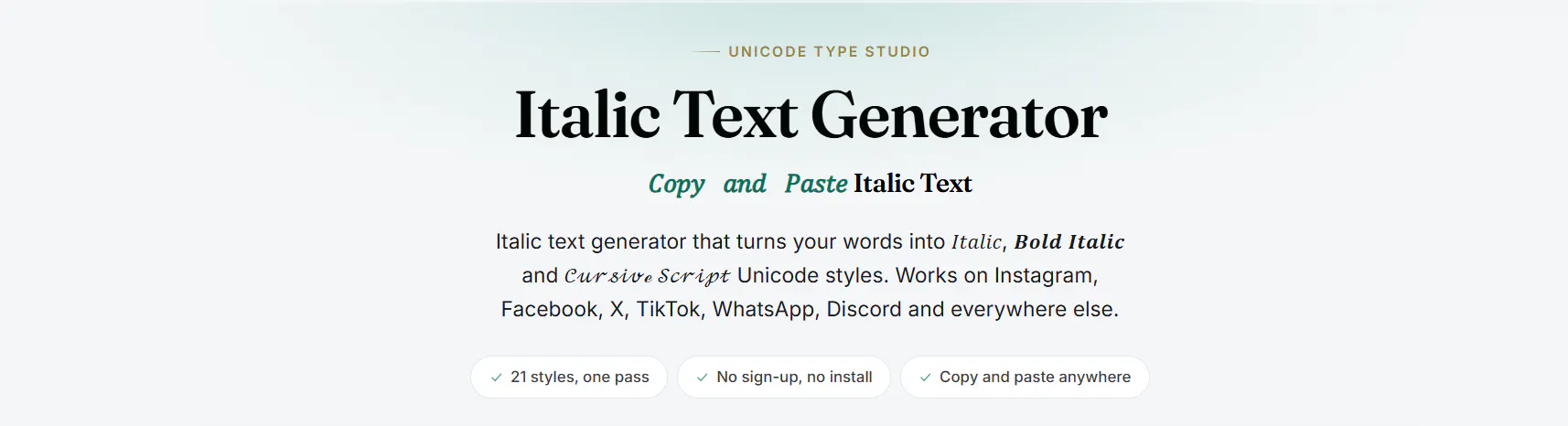 Italic Text Generator gallery image
