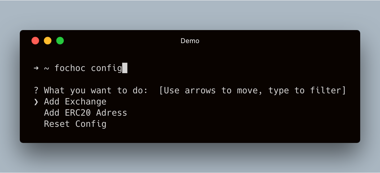 Fochoc - keep an eye on your crypto portfolio anytime in the terminal gallery image
