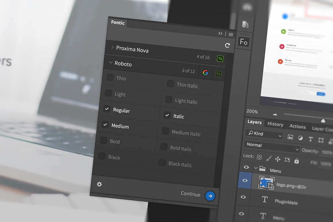 Fontic - Photoshop Plugin