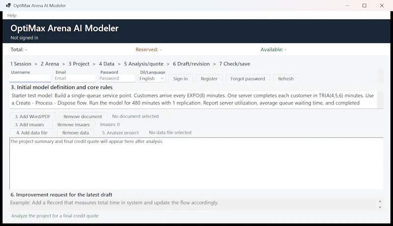 OptiMax Arena AI Simulation Builder screenshot 4