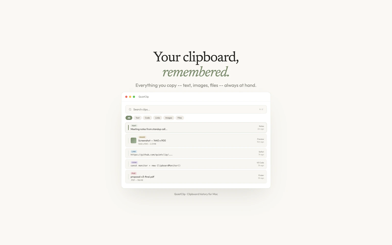 QuietClip screenshot 2