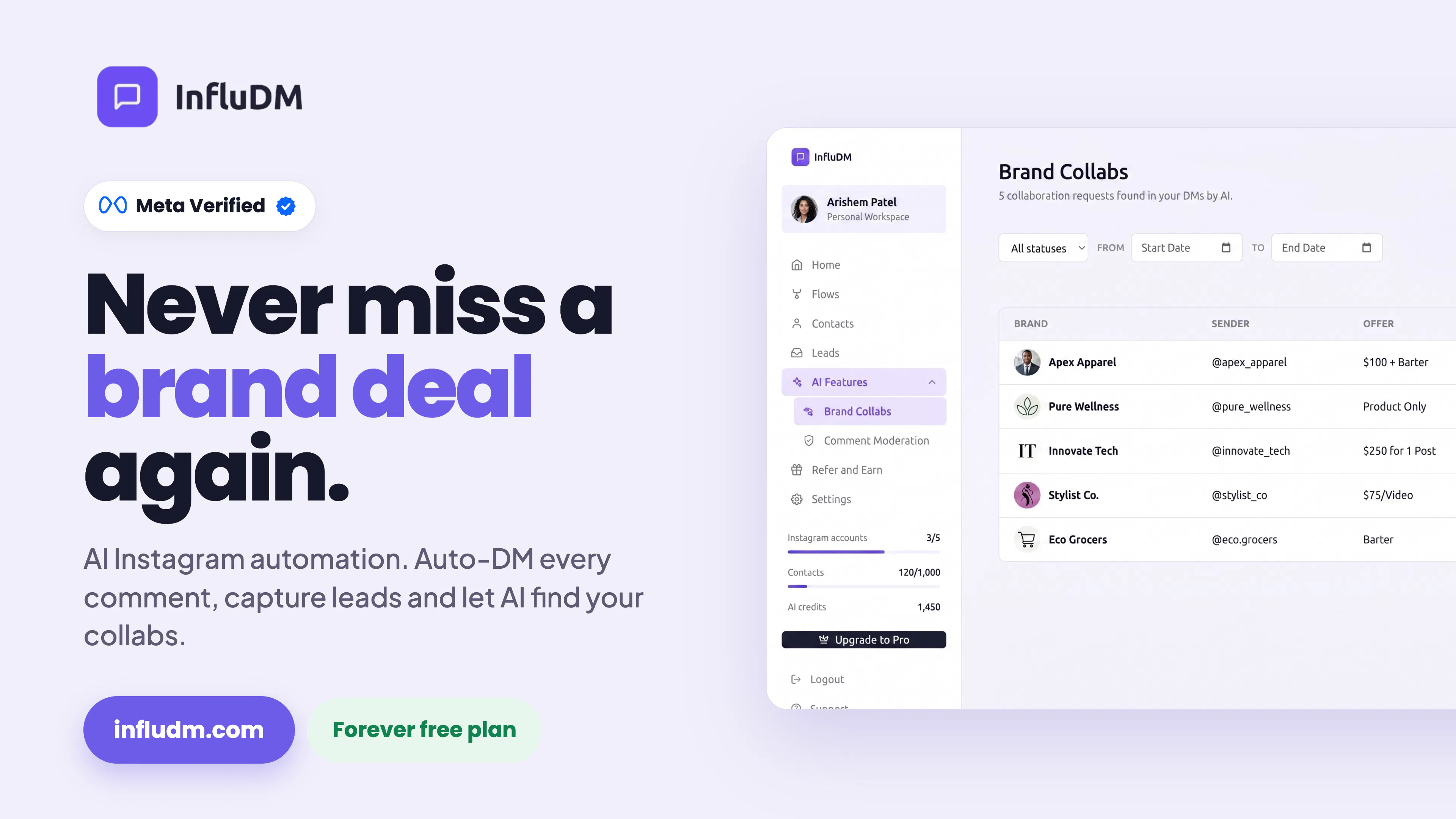 InfluDM: AI Instagram Automation gallery image