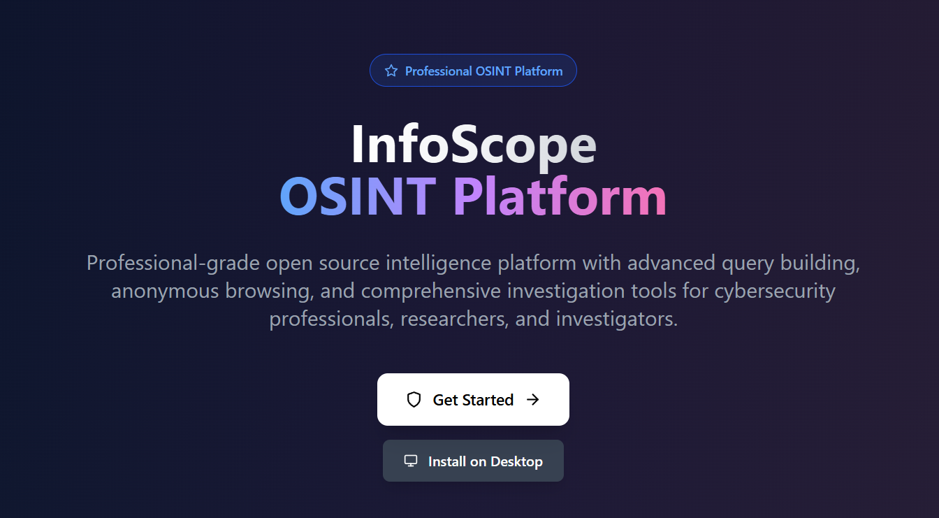 Infoscope osint - 전문 OSINT 플랫폼 |48 Osint 도구 미디어 2