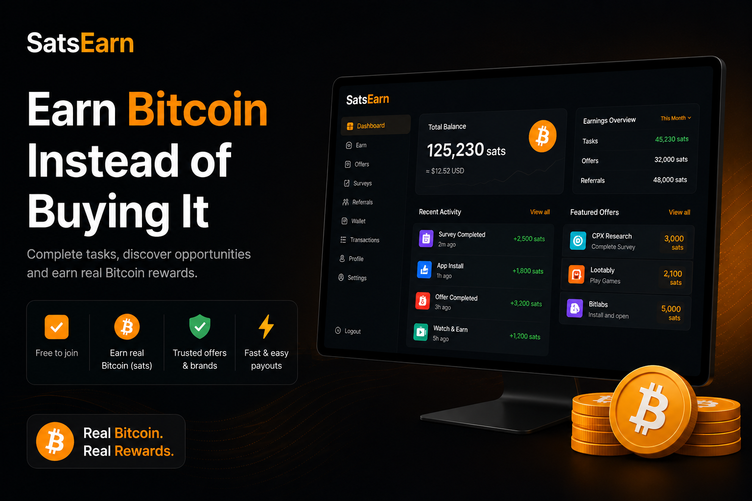 SatsEarn: Stack Sats, Not Excuses gallery image