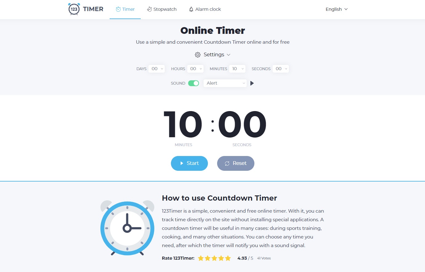 123Timer – Online Countdown Timer