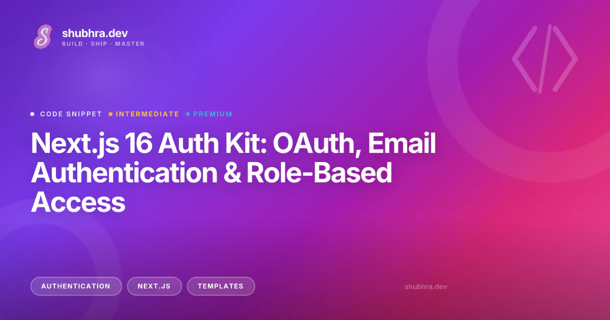 Next.js 16 Auth Kit gallery image