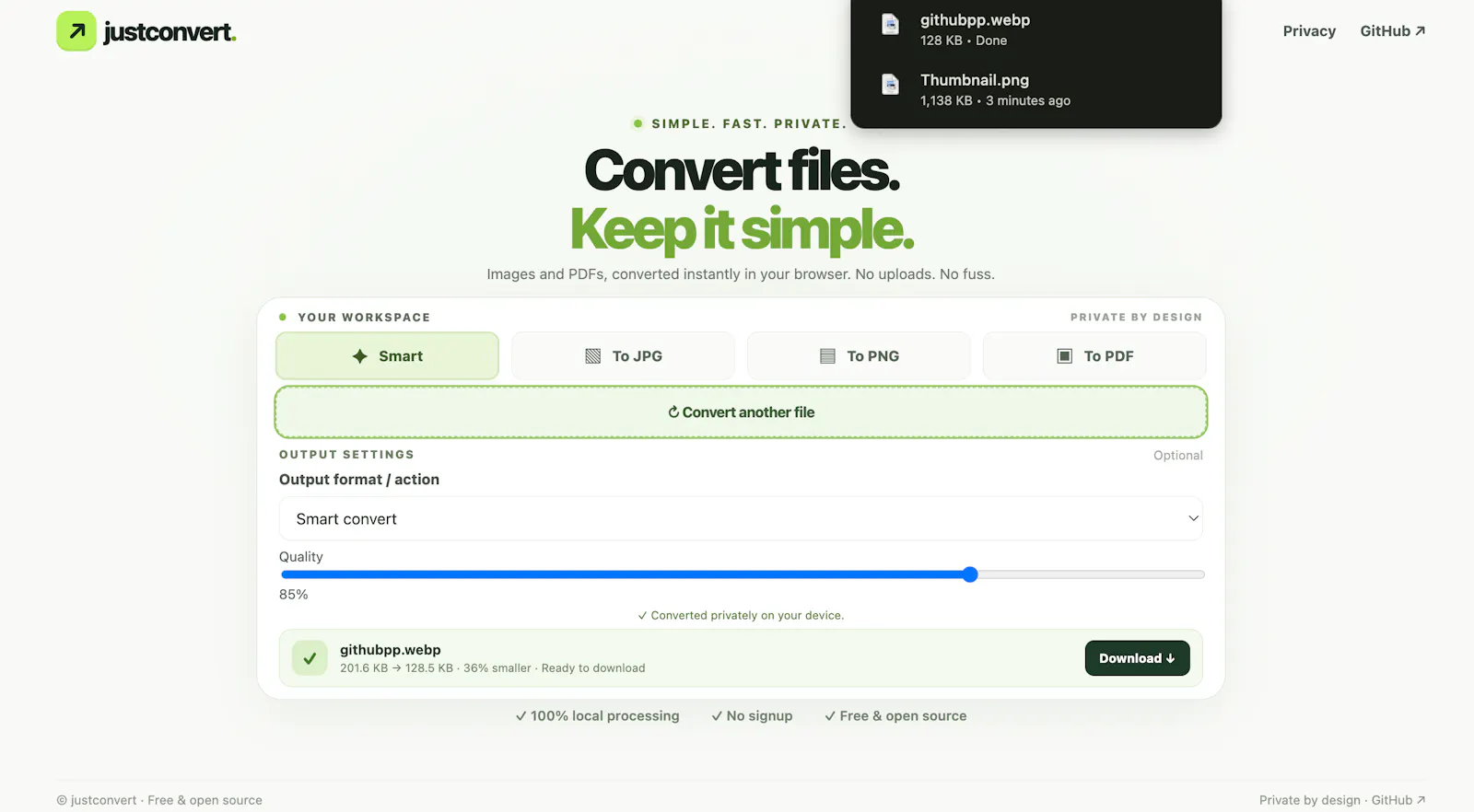JustConvert screenshot 2