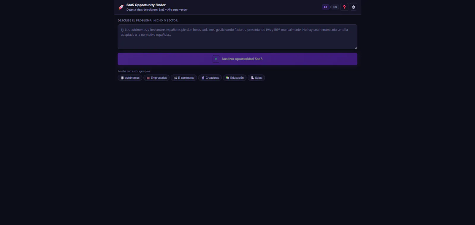 SaaS Opportunity Finder screenshot 1