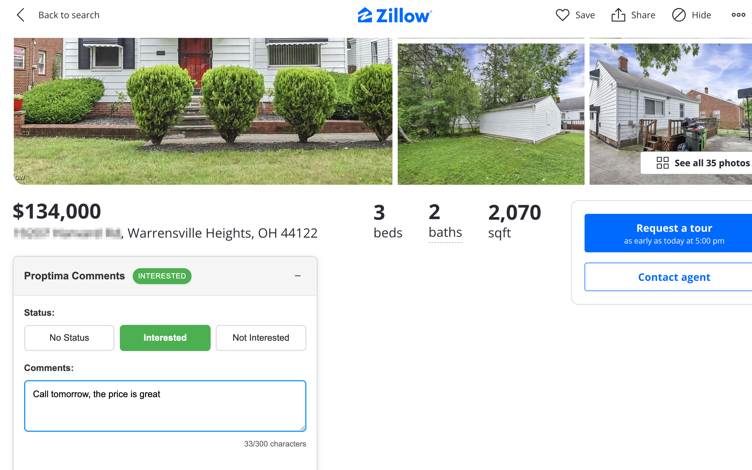 Property tracker for Zillow gallery image