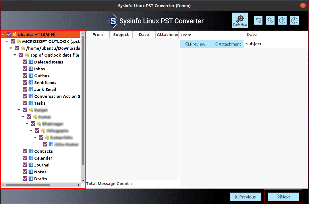 Mídia 2 de Sysinfo Linux PST Converter - Converter Linux PST Converter PST em outro formato no sistema operacional Linux.