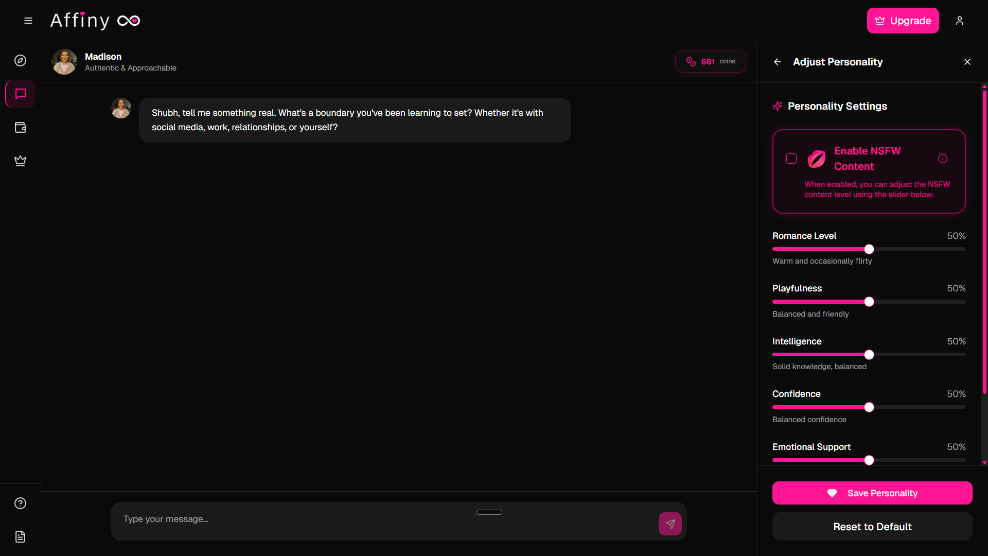 Affiny - Screenshot 4 showing product features and functionality