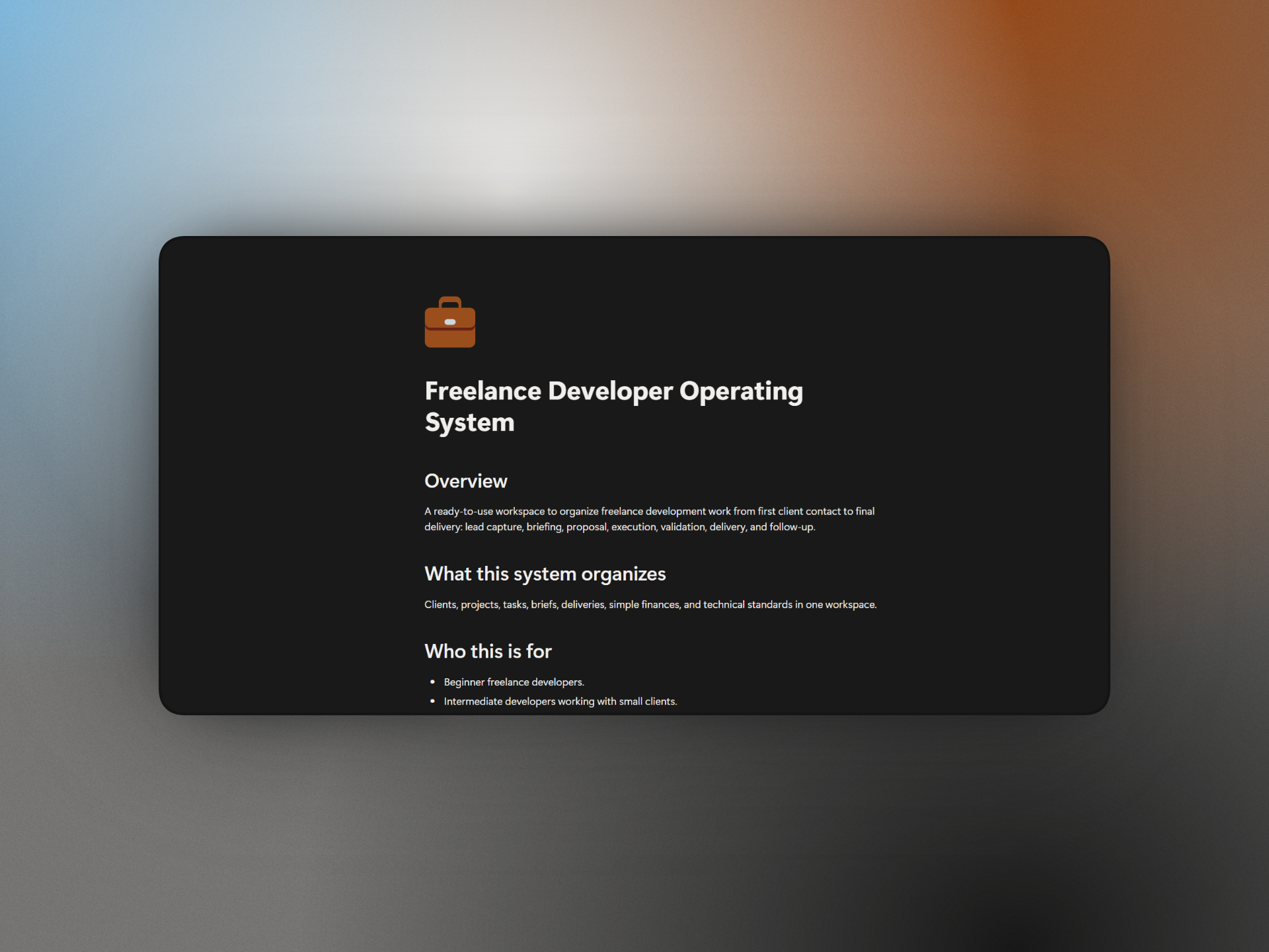 Freelance Developer Operating System gallery image