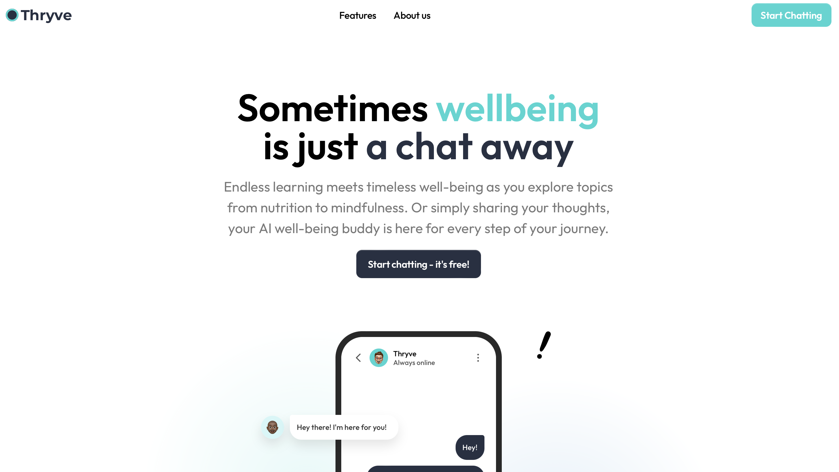Média Thryve chat - Votre assistant de chat bien-être pour vous aider à prospérer. 2