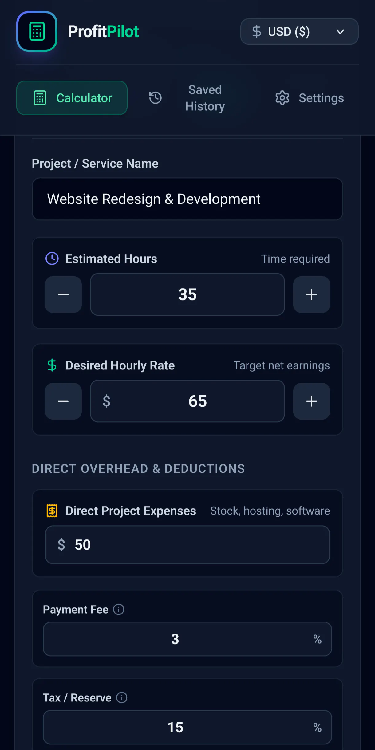 ProfitPilot screenshot