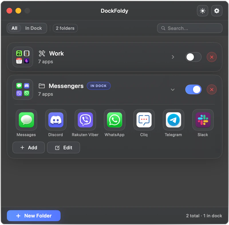 DockFoldy screenshot 2