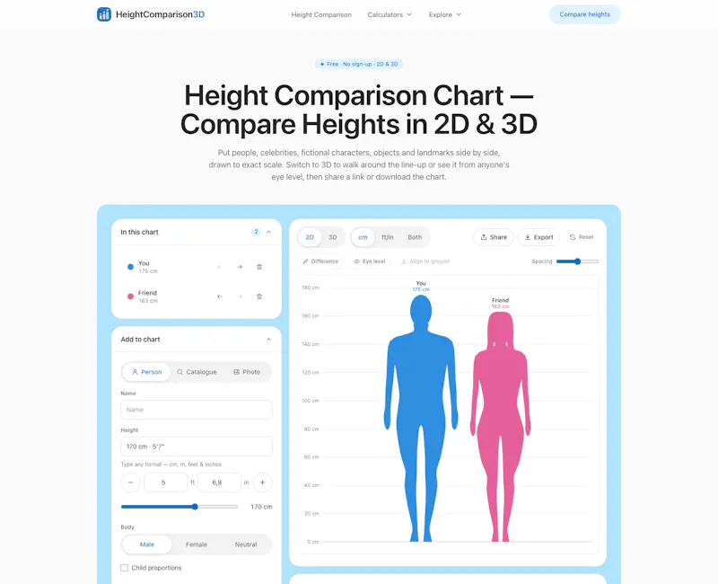 HeightComparison3D screenshot 3