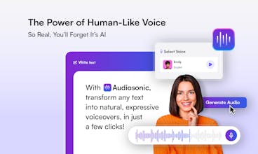 Рекламное изображение, подчеркивающее возможности Audiosonic по улучшению качества образовательных материалов и подкастов