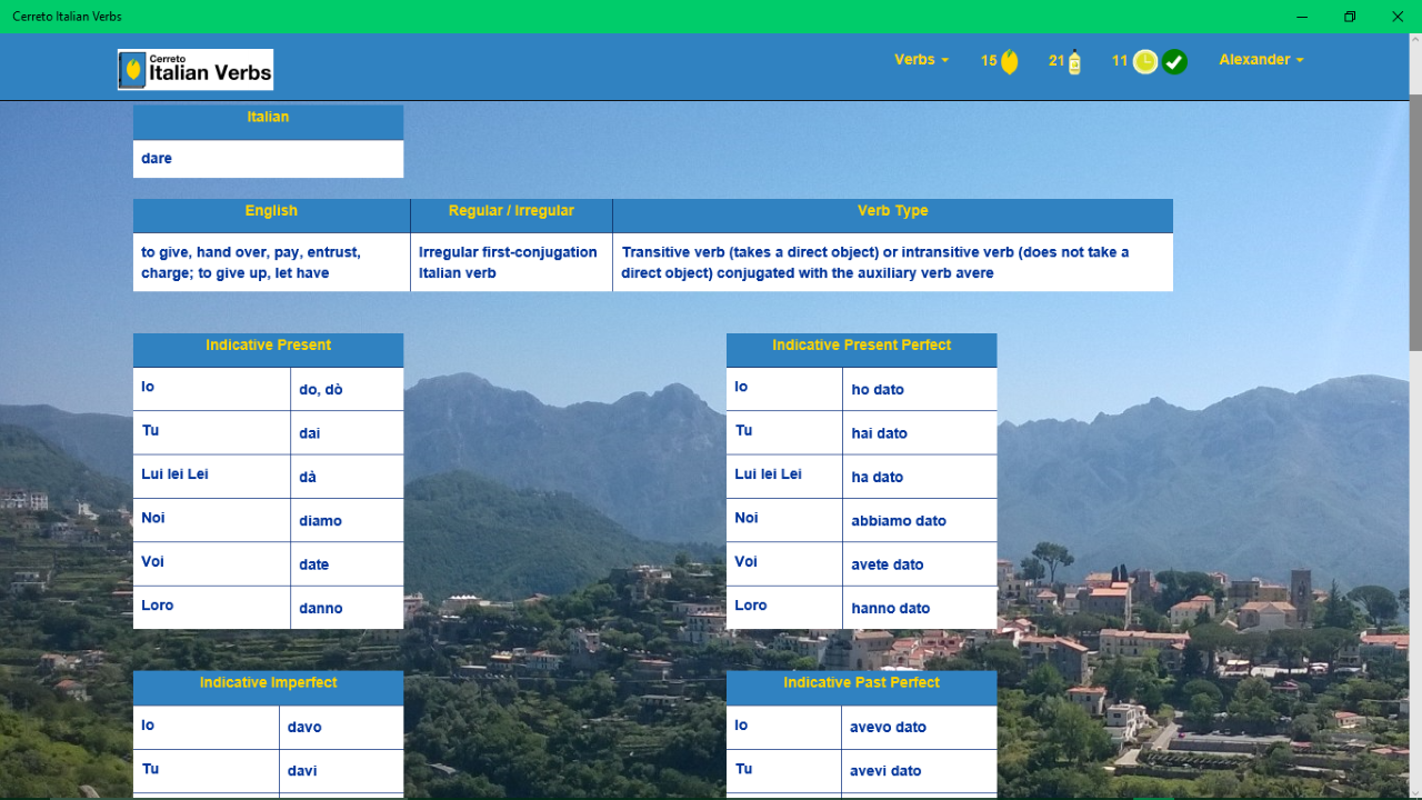 Cerreto Italian Verbs gallery image