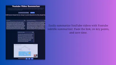 Youtube Subtitle Summarizer gallery image