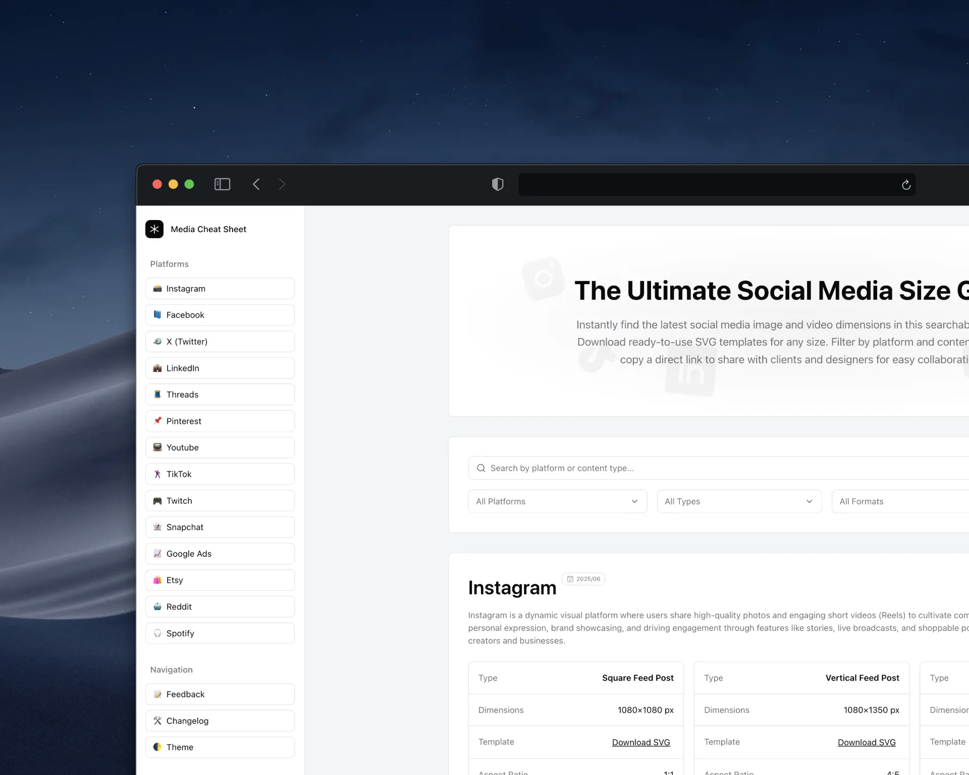 MediaCheatSheet.com gallery image