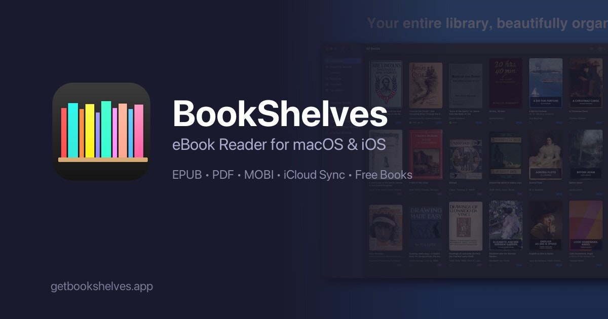 BookShelves eBook Reader - Main product screenshot demonstrating key features and user interface