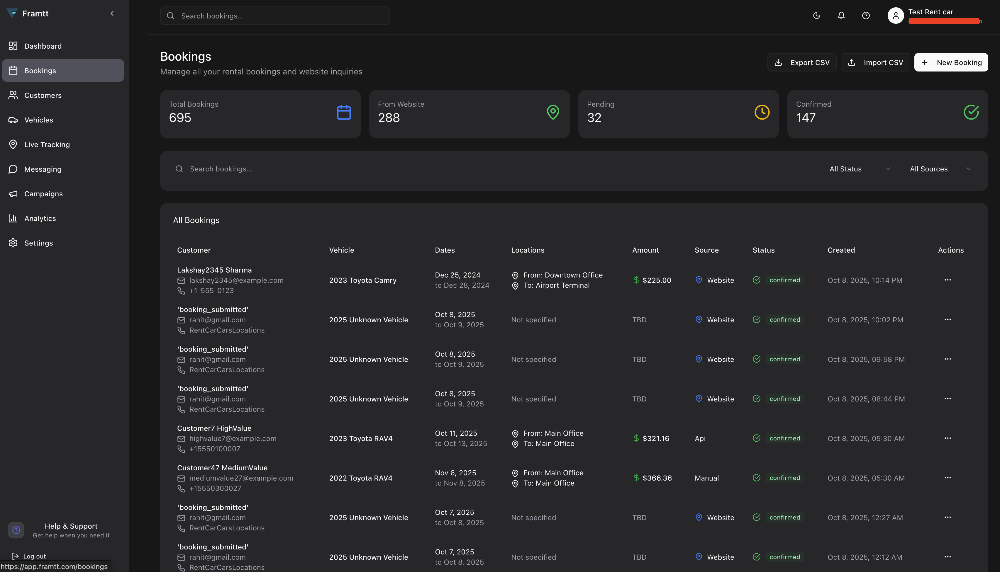 Framtt Dashboard - Screenshot 4 preview