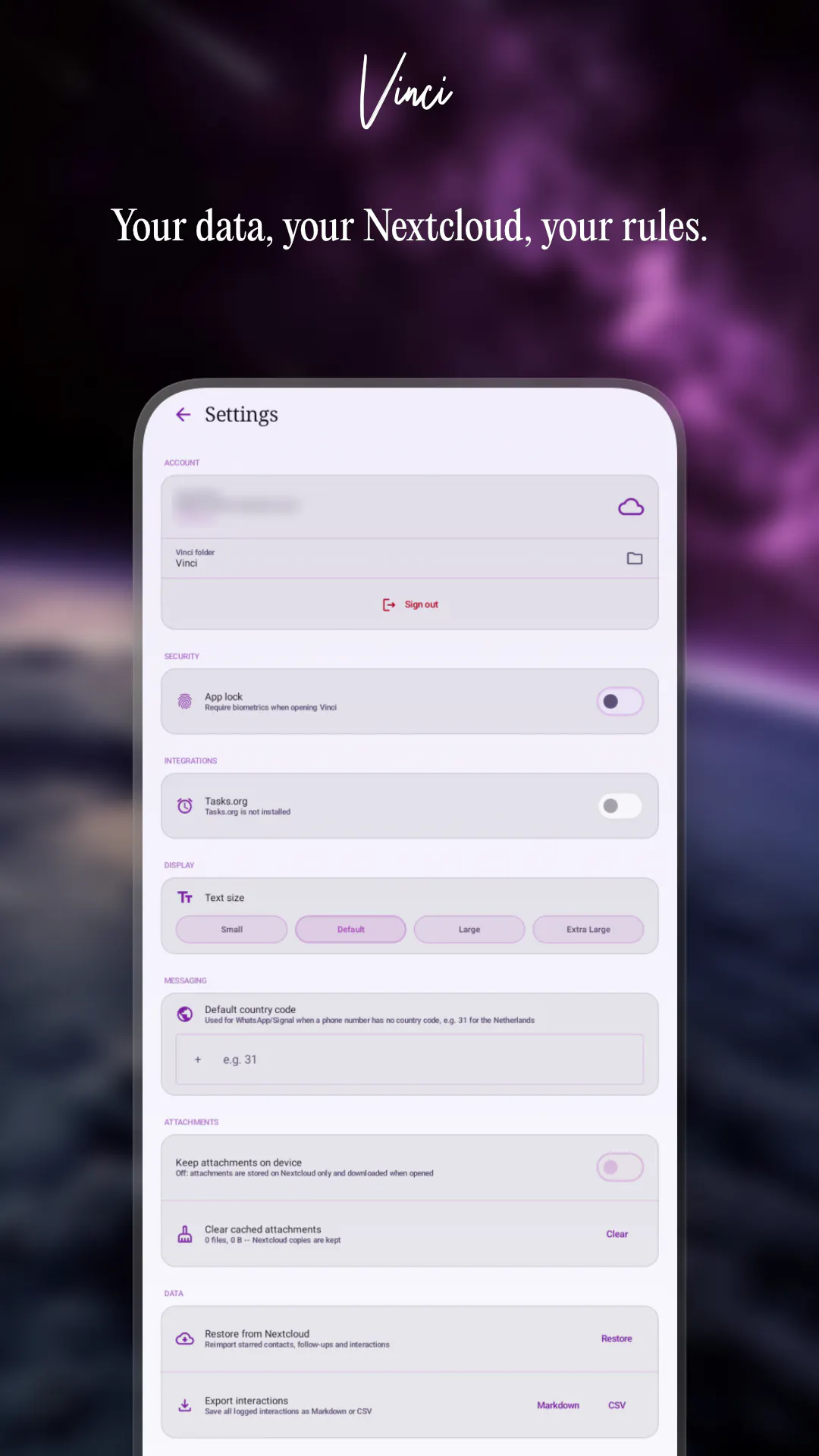 Vinci - A Personal CRM using Nextcloud gallery image