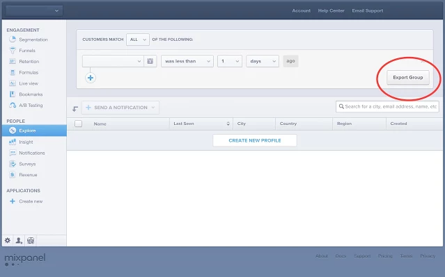 Mixpanel People Export - Chrome extension gallery image