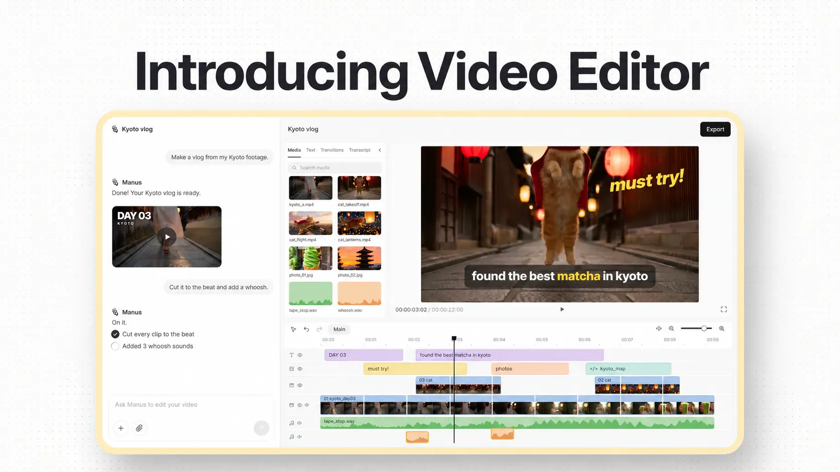 Introducing Video Editor in Manus 2.0 screenshot 1