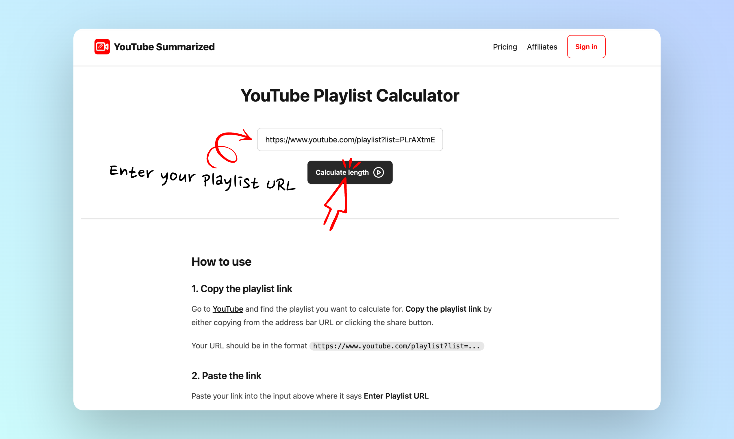 وسائط حاسبة قائمة تشغيل YouTube - احسب طول قائمة تشغيل YouTube على الفور 3