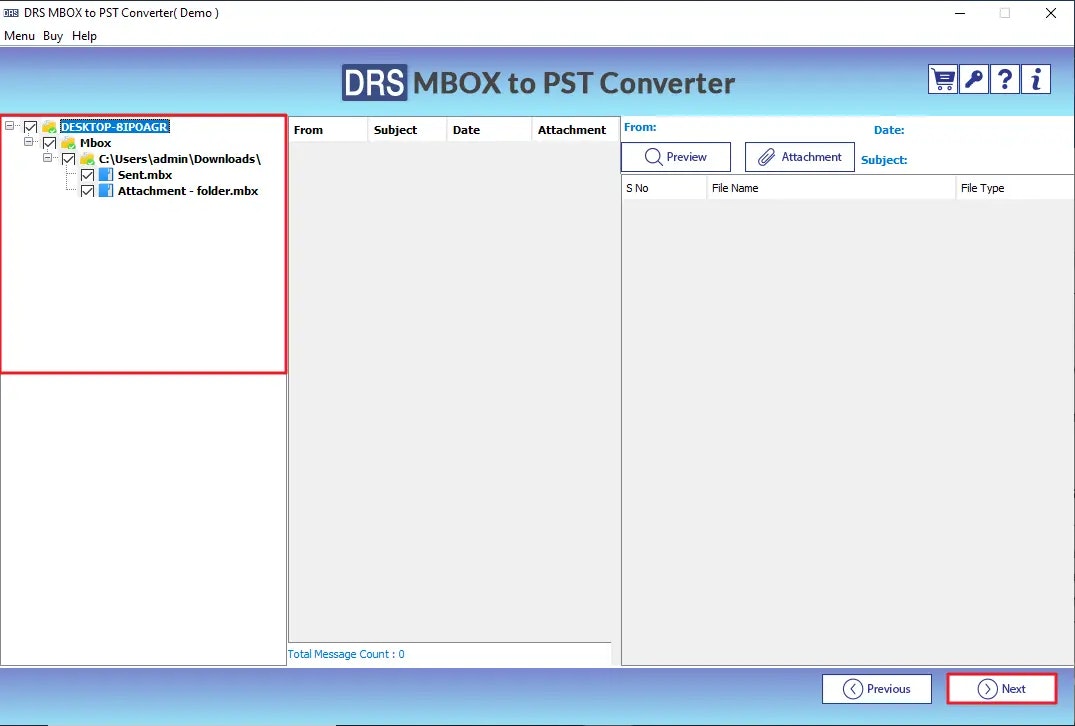 Strumento migatore mbox migratemails - Strumento completo per convertire i file Mbox in formati desiderati. media 3