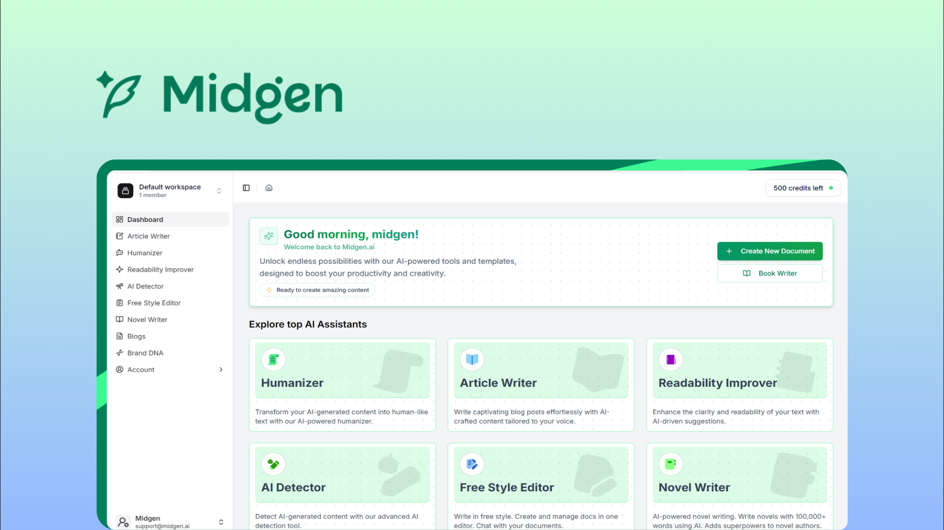 Midgen.ai - Blog yazılarından romanlara - ai insan yaptı. medya 2