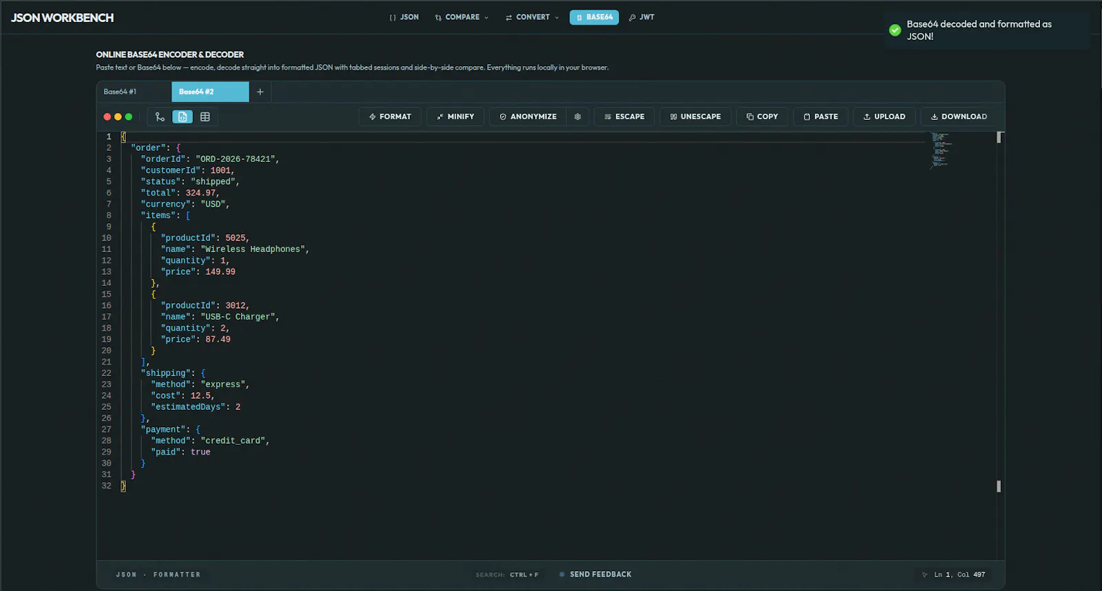 JSON Workbench screenshot 3