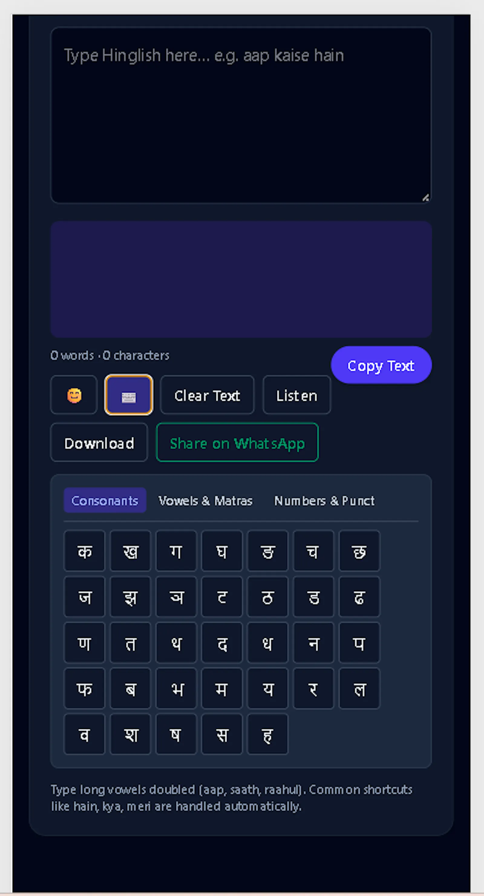 Hinglish to Hindi Converter - free tool screenshot 3