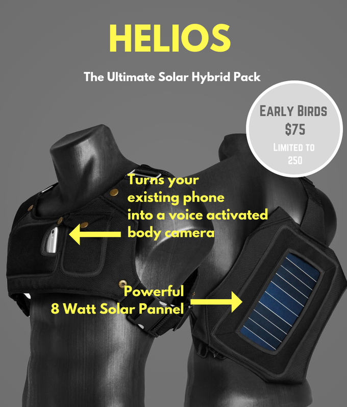 Helios Hybrid Solar Pack with voice enabled body cam gallery image