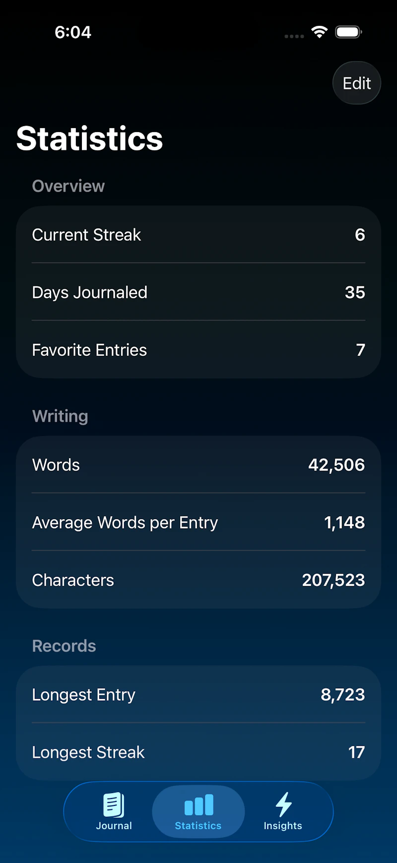 JournalWrite screenshot 2