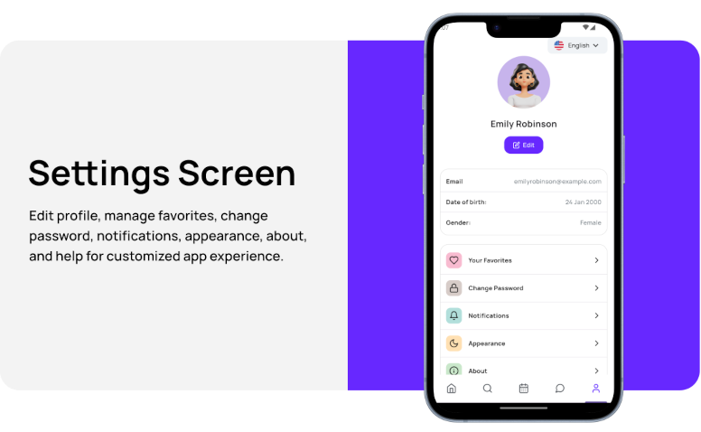 Sách làm đẹp - Salon đặt phòng Flutter ui media 5