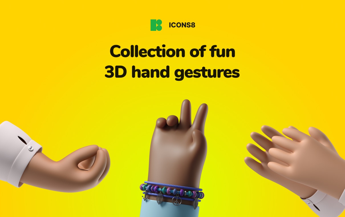 Handy 3d Hands Exceptionally Fun 3d Illustrations By Icons8 Product Hunt
