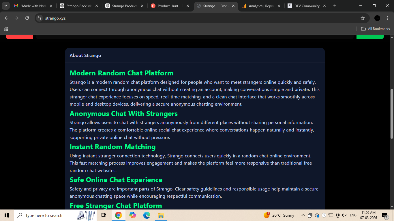 Strango — Talk to Strangers Instantly - Screenshot 4 showing product features and functionality