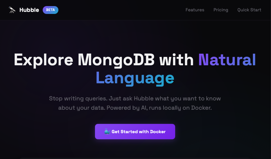 Hubble - Main product screenshot demonstrating key features and user interface