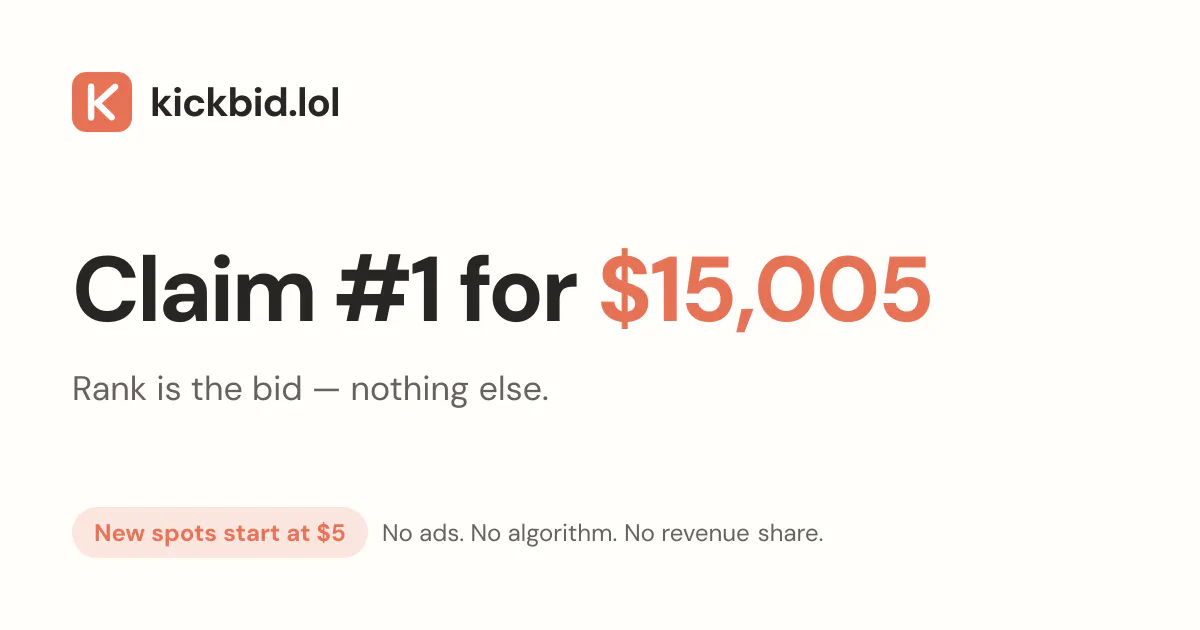 kickbid.lol — The paid leaderboard.  gallery image