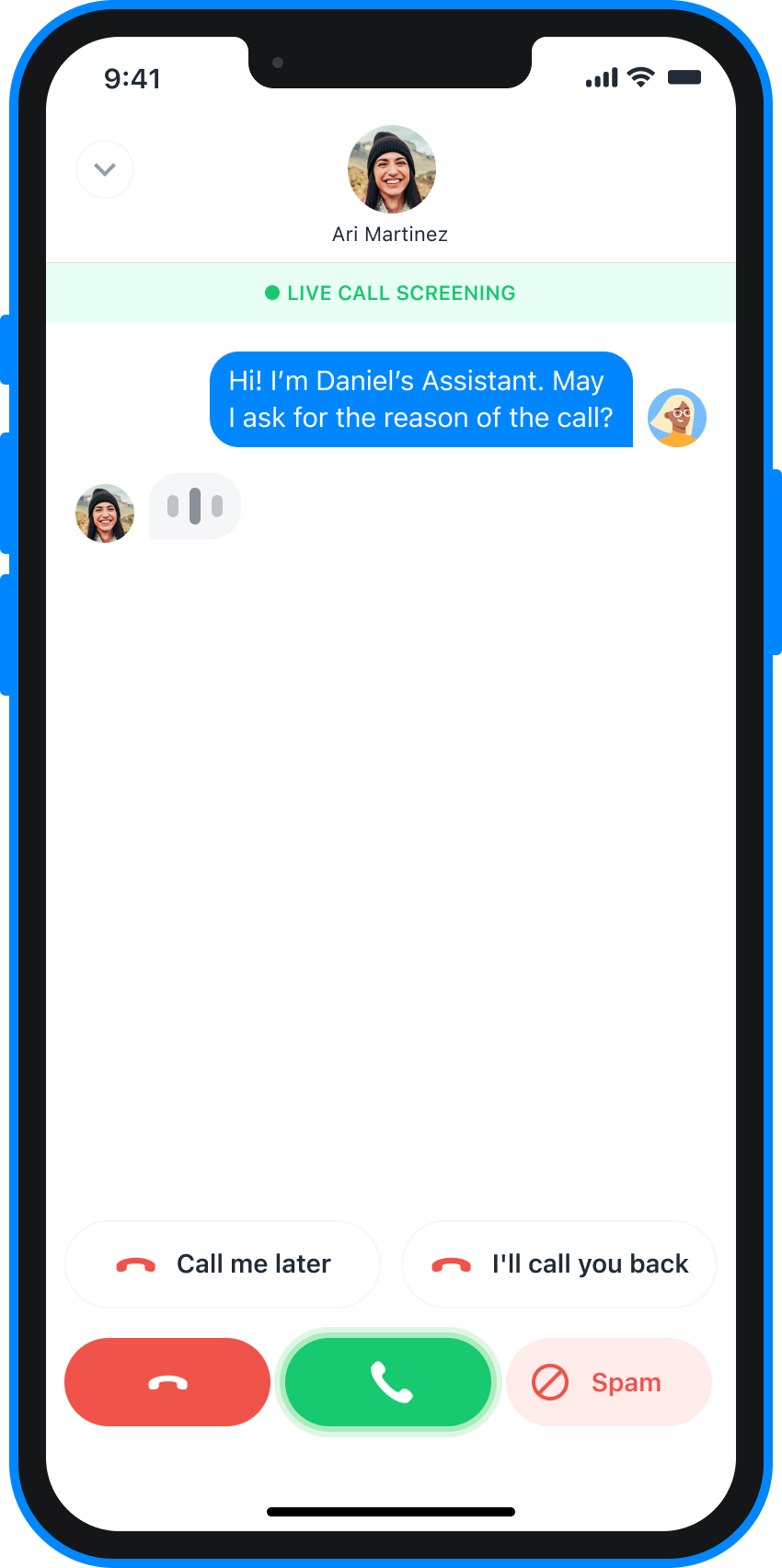Asistente de TrueCaller - Celección de llamadas media 5