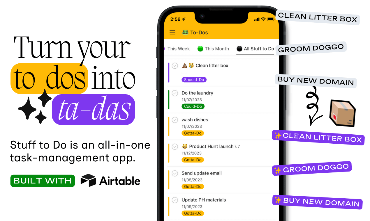 startuptile Stuff to Do-Turn your to-dos into ta-das with Airtable