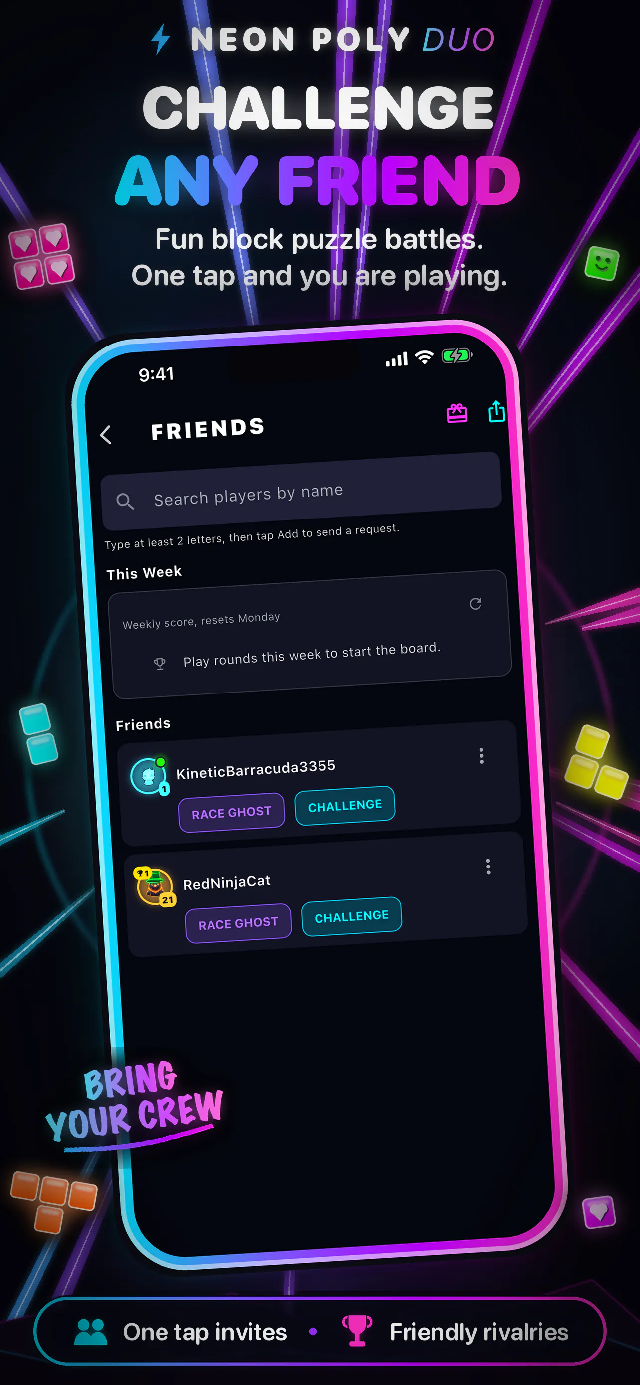 Neon Poly Duo: Block Battles gallery image
