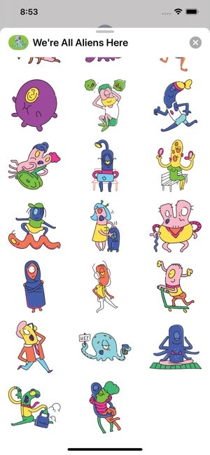 We're All Aliens Here iOS Sticker Pack gallery image