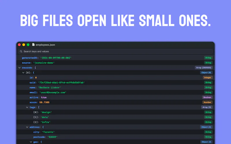JSONaire screenshot 1