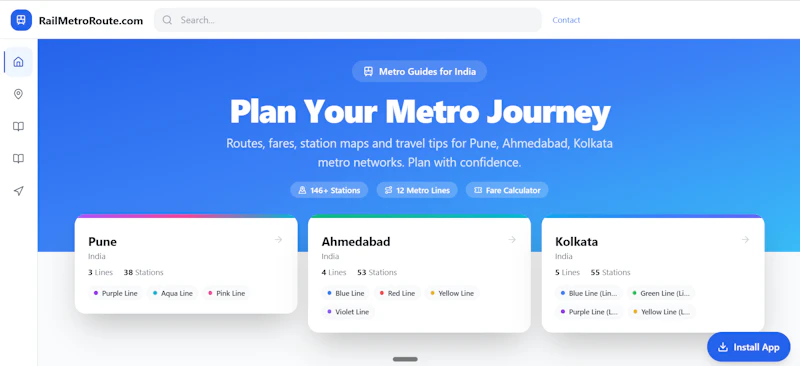 RailMetroRoute.com screenshot 1