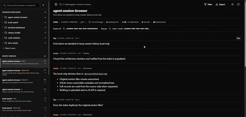 Agent Session Browser screenshot 2