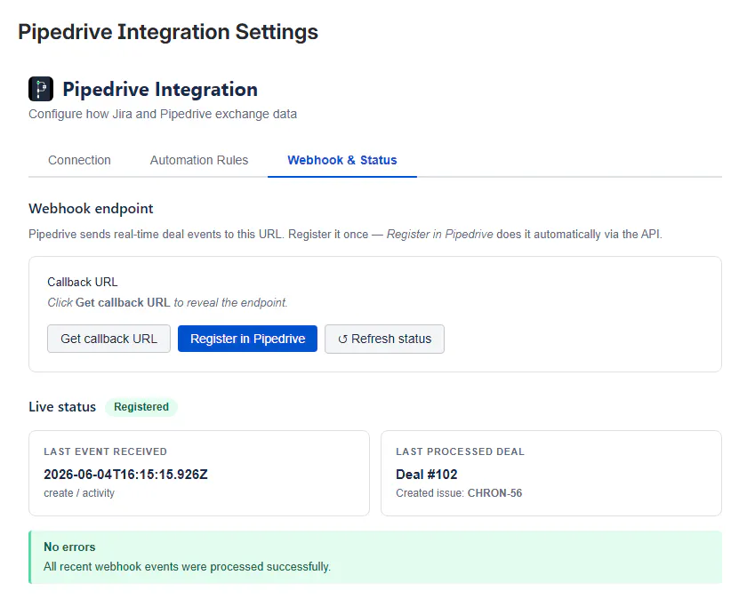 Pipedrive Integration for Jira gallery image