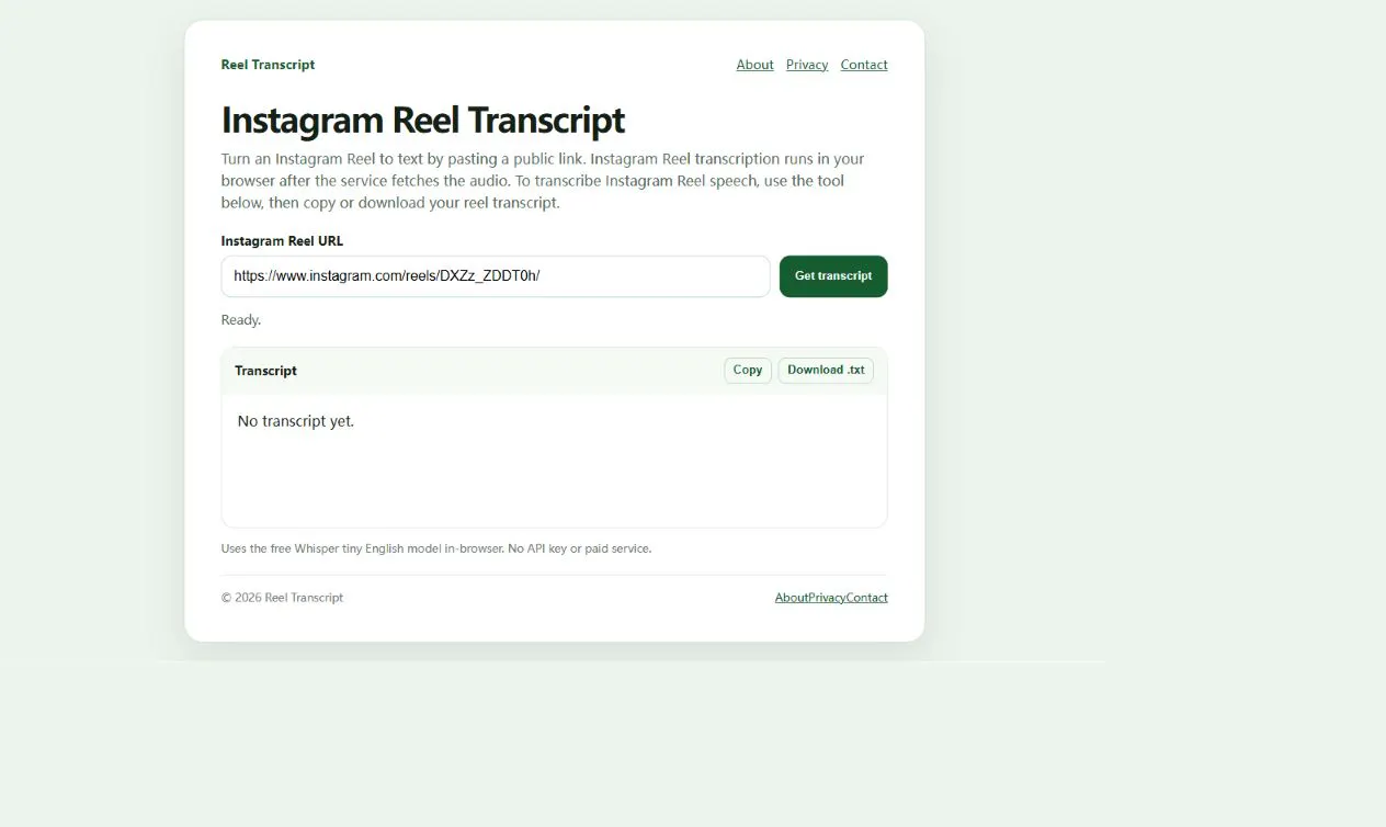 Instagram Reel Transcript gallery image